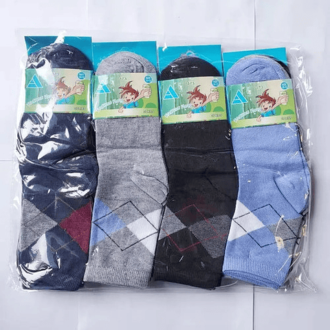 Pack 12 Pares Calcetín Algodón Con Bambu Para Juvenil Niño