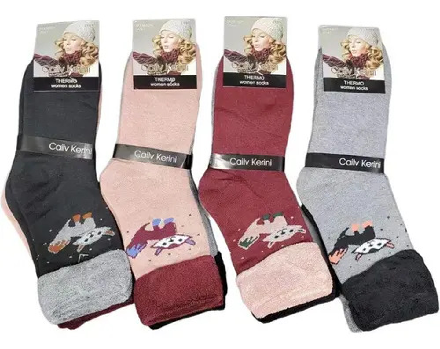 Precio12 Calcetin Algodón Toalla Gruesos Para Mujer Gatito 1