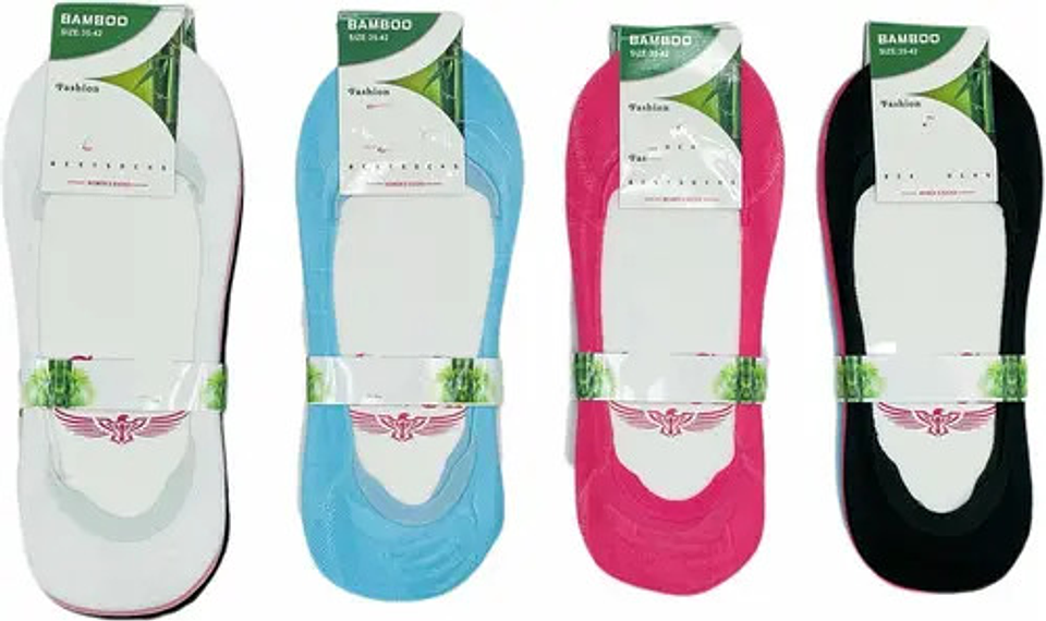 12 Pares Calcetines Invisibles Mujer Bambu, Panchitas  02 1