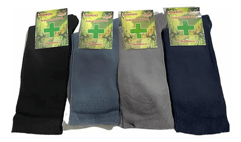 Pack12calcetín Diabéticos Con Bambú Para Hombre Sin Costuras