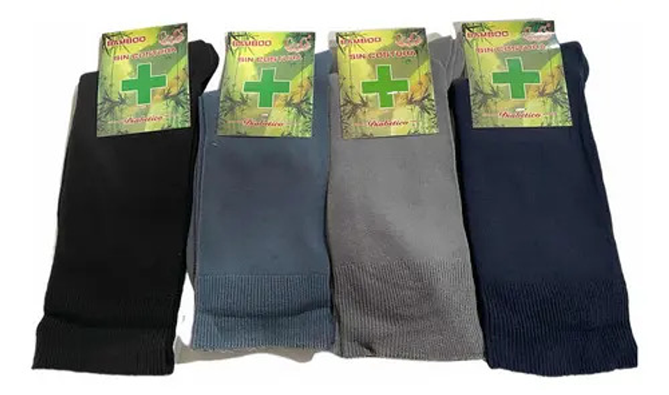 Pack12calcetín Diabéticos Con Bambú Para Hombre Sin Costuras 1