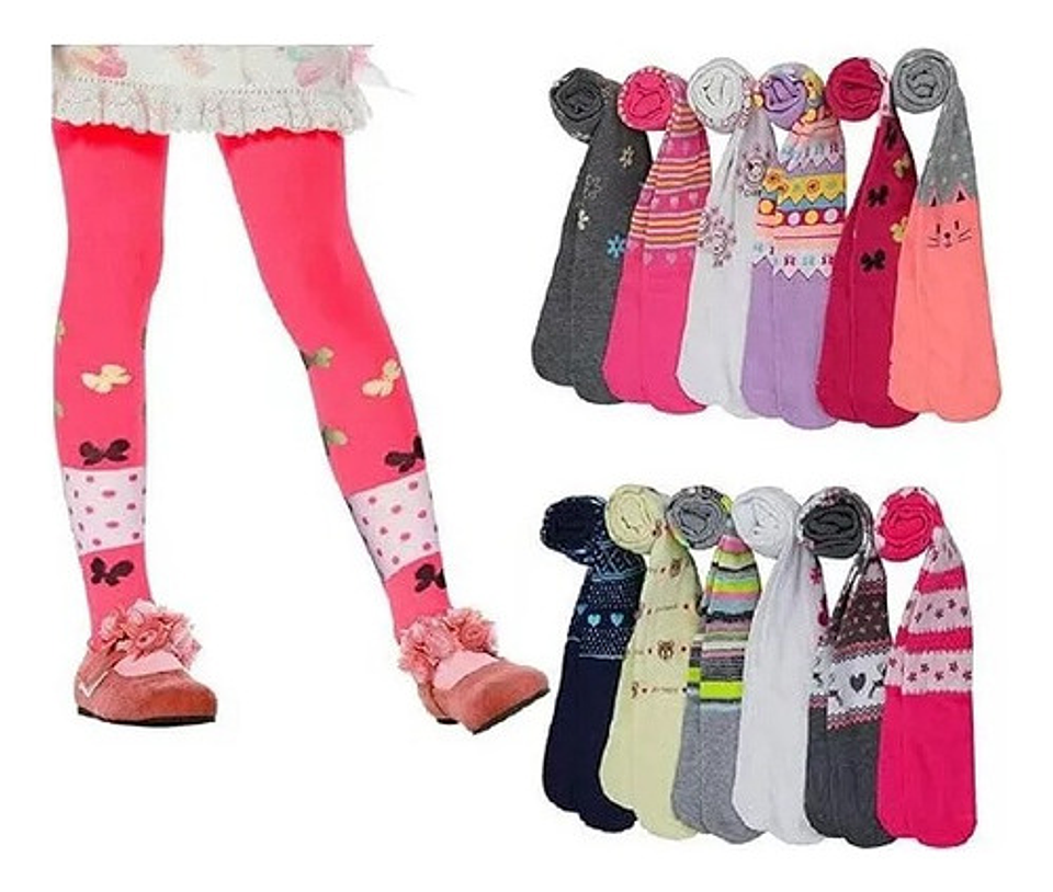 Pack 6 Pantys De Niña Algodón Con Diseño Talla0-12 Años 24