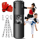 Saco De Boxeo Vacio Punching Ball Bag Box + Cadenas Negro - Miniatura 1