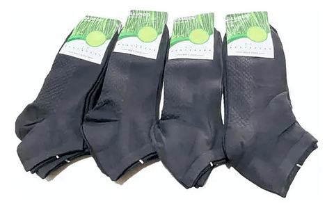 12 Pares Calcetines Tobilleros Bambú Hombre  1
