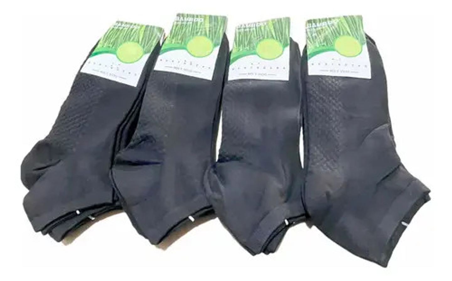 12 Pares Calcetines Tobilleros Bambú Hombre  1 1
