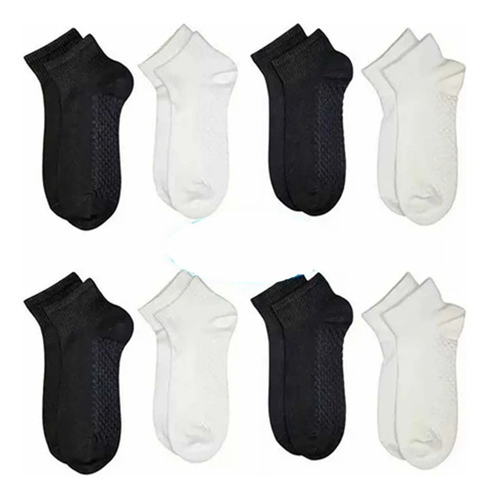 12 Pares Calcetines Tobilleros Bambú Hombre  2 1