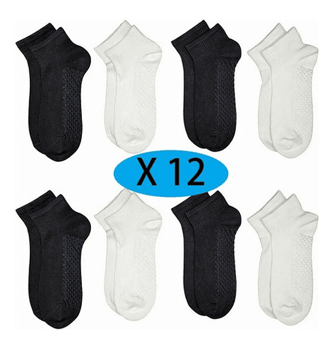 12 Pares Calcetines Tobilleros Bambú Hombre  2