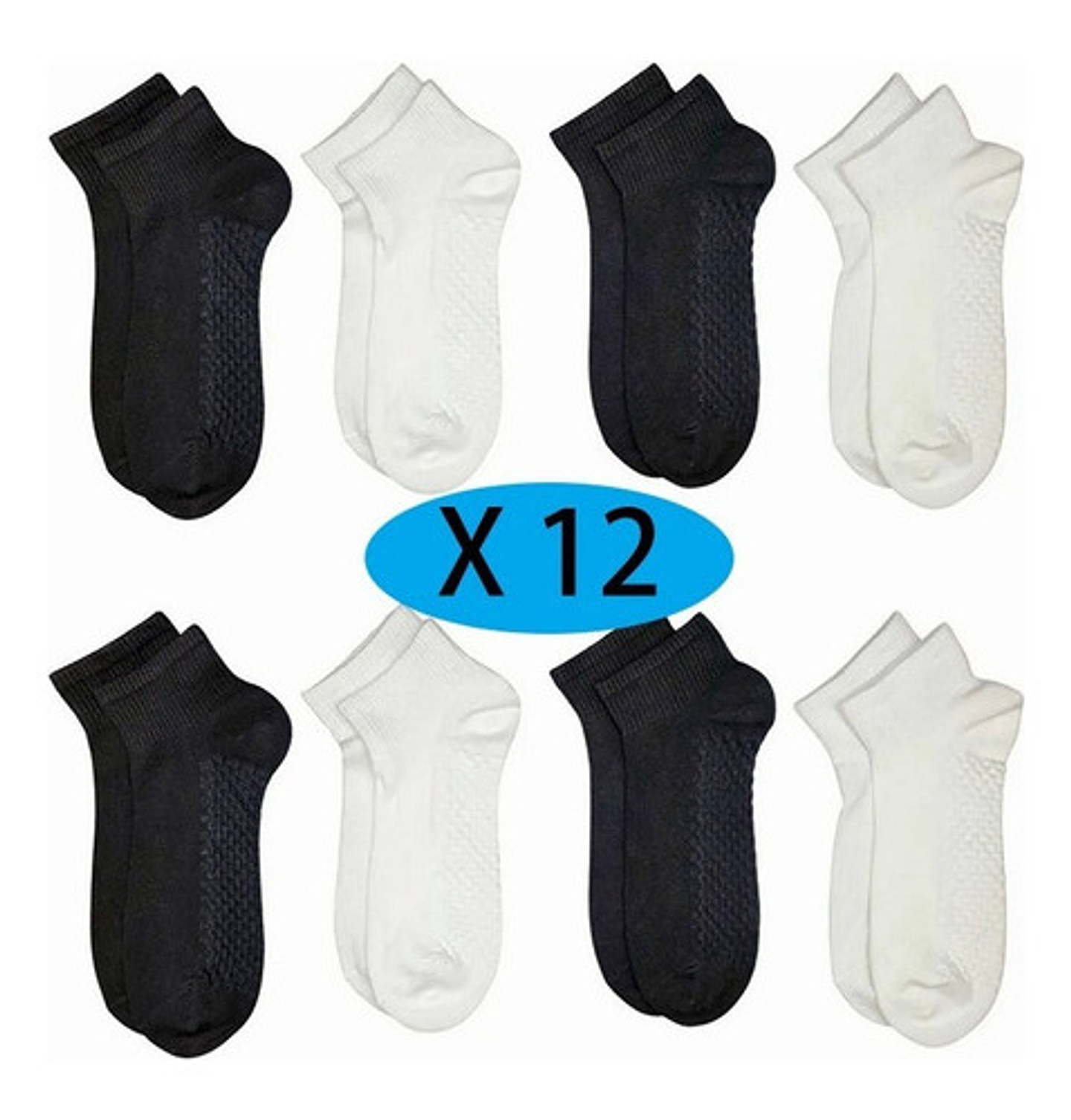 12 Pares Calcetines Tobilleros Bambú Hombre  2 2