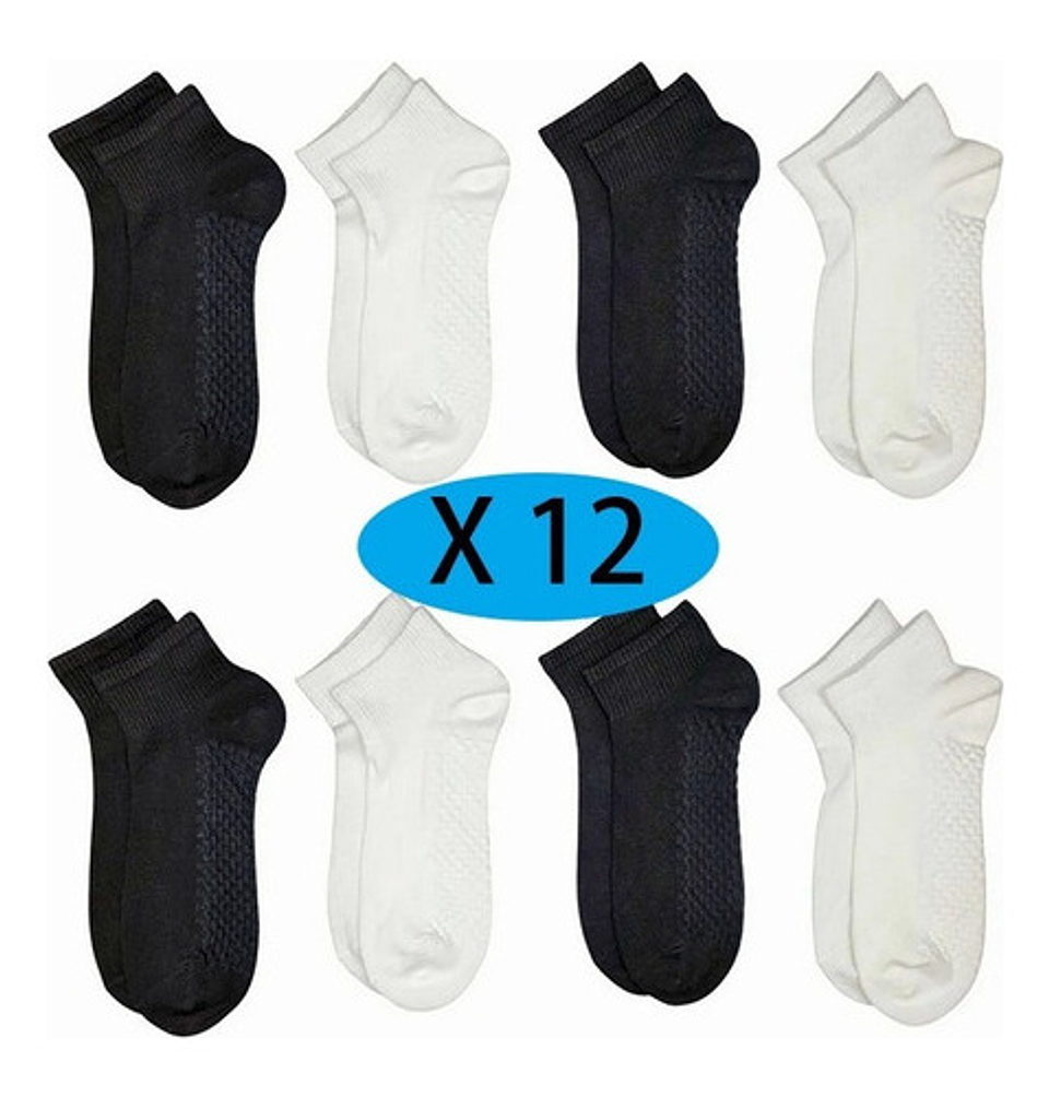 12 Pares Calcetines Tobilleros Bambú Hombre  2 2