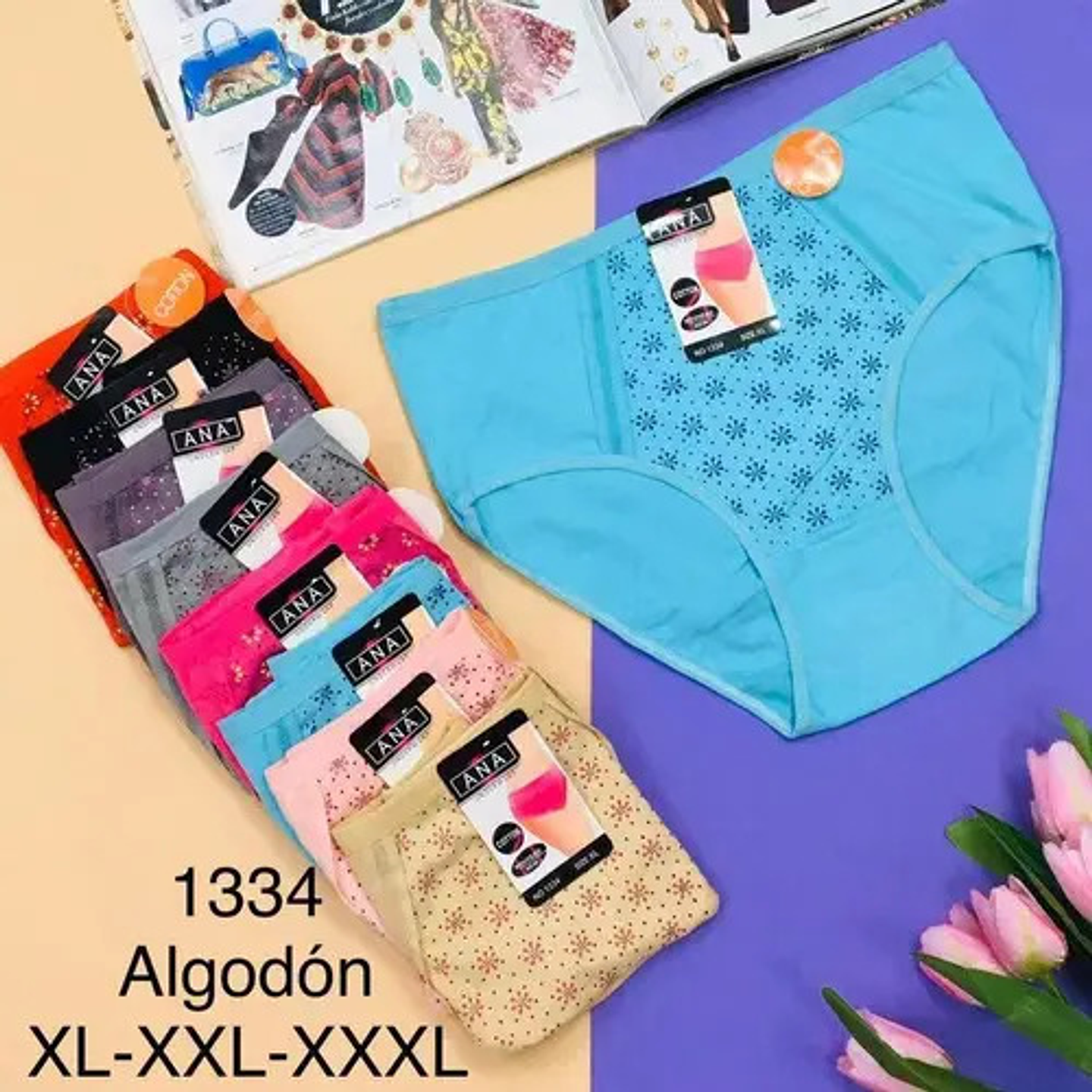 Pack 6 Calzones Mujer Grande Algodón  Tiro Alto Xl-xxxl 3