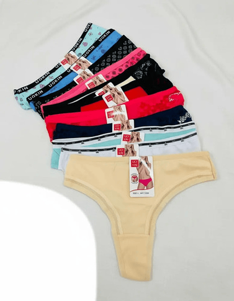 12 Sexy Calzones Colaless Tanga Baja Cintura Varios Algodón
