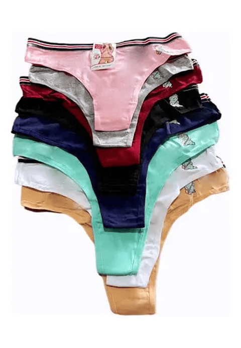 12 Sexy Calzones Colaless Tanga Baja Cintura Varios Algodón