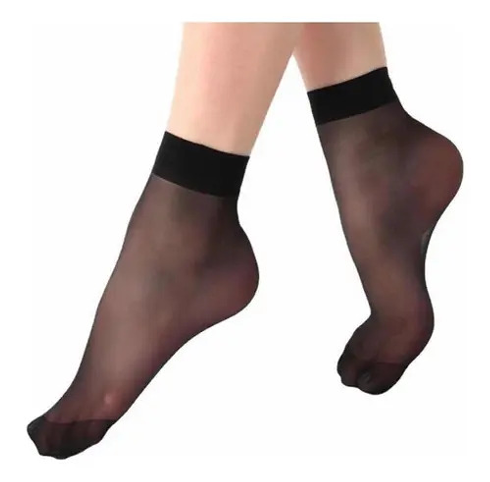 Pack 10 Pares Calcetines Panty Mujer,color Negro Y Beige 3
