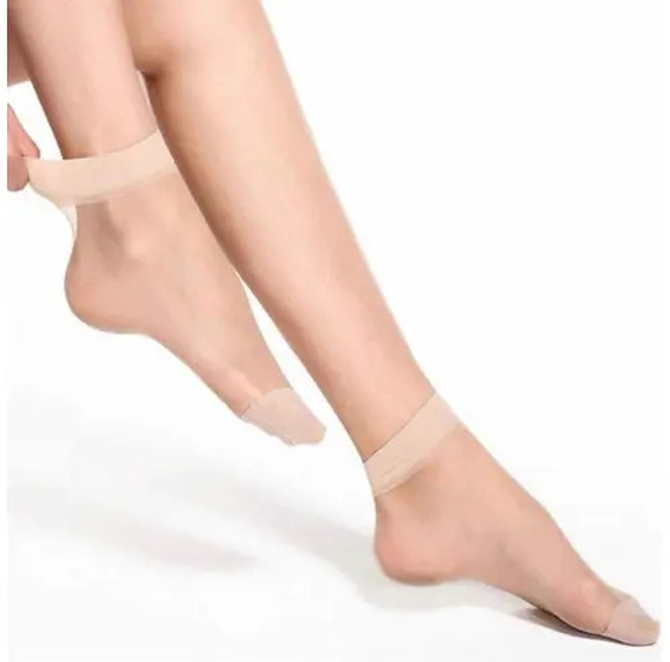 Pack 10 Pares Calcetines Panty Mujer,color Negro Y Beige 4