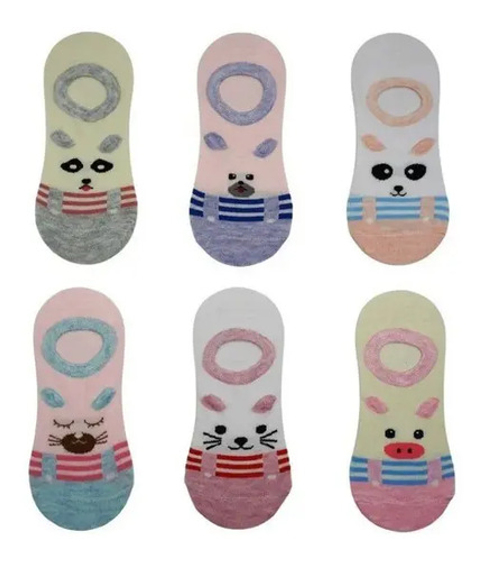 Pack 12 Calcetín Mujer Invisible Con Diseño 2 8