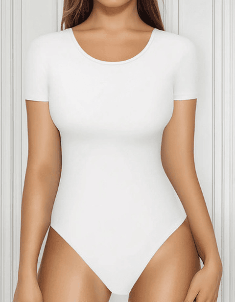 Pack 3 Body Mujer Liso Manga Corta Cuello Redondo