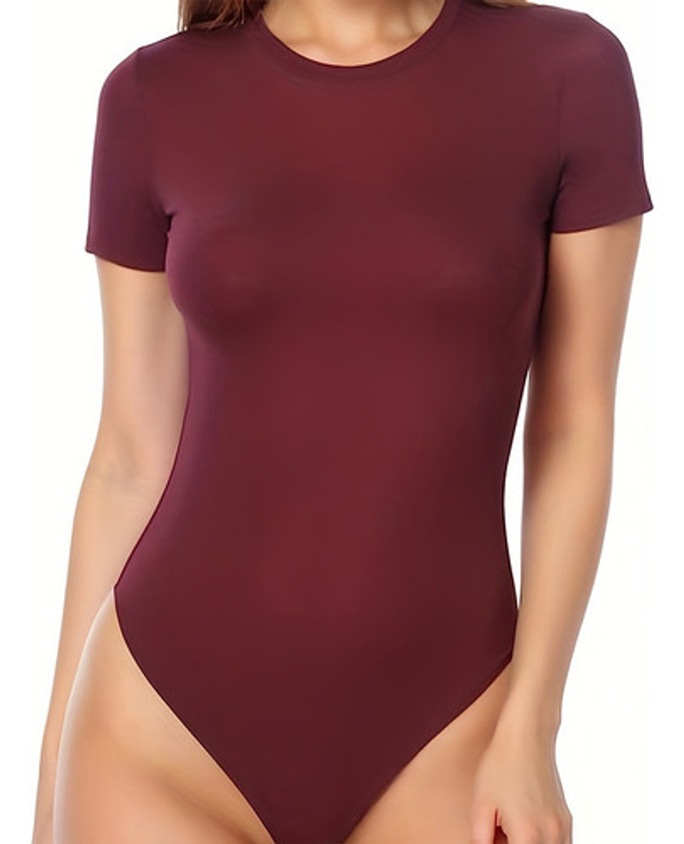 Pack 3 Body Mujer Liso Manga Corta Cuello Redondo 3