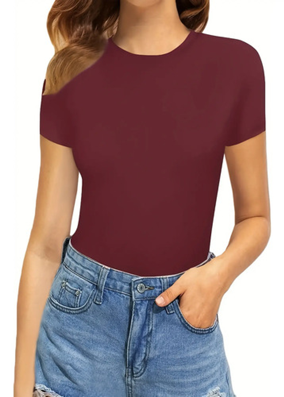 Pack 3 Body Mujer Liso Manga Corta Cuello Redondo 6