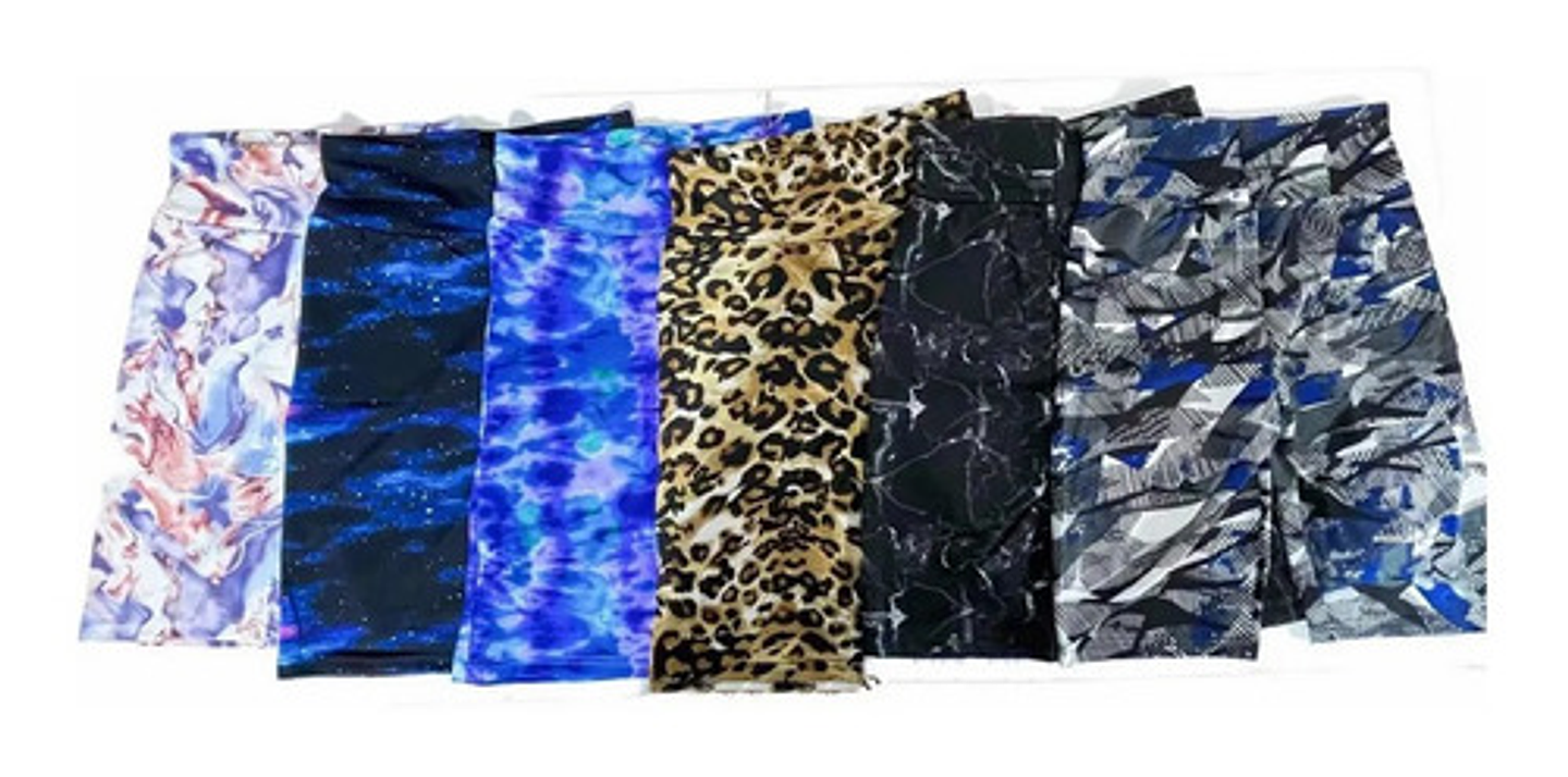 Pack 3 Calza Corta Short Deportiva Mujer Lycra Con Diseño 2