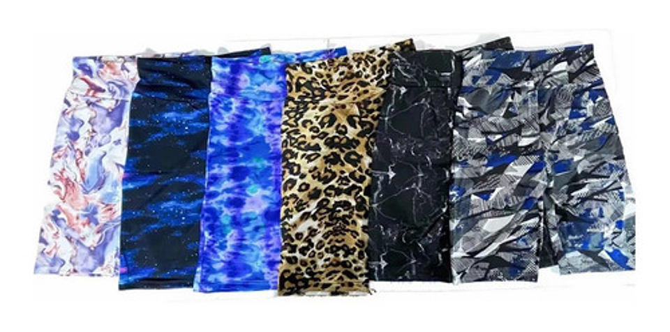 Pack 3 Calza Corta Short Deportiva Mujer Lycra Con Diseño 2