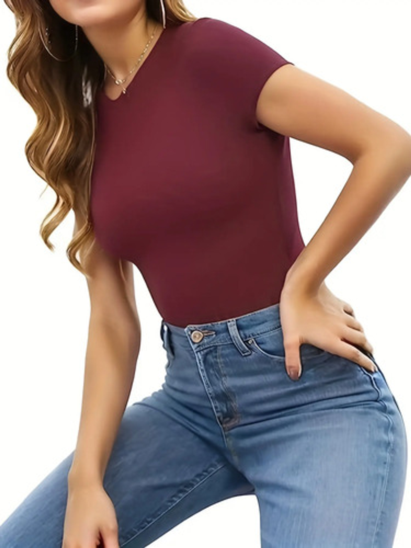 Body Liso Manga Corta Cuello Redondo  2