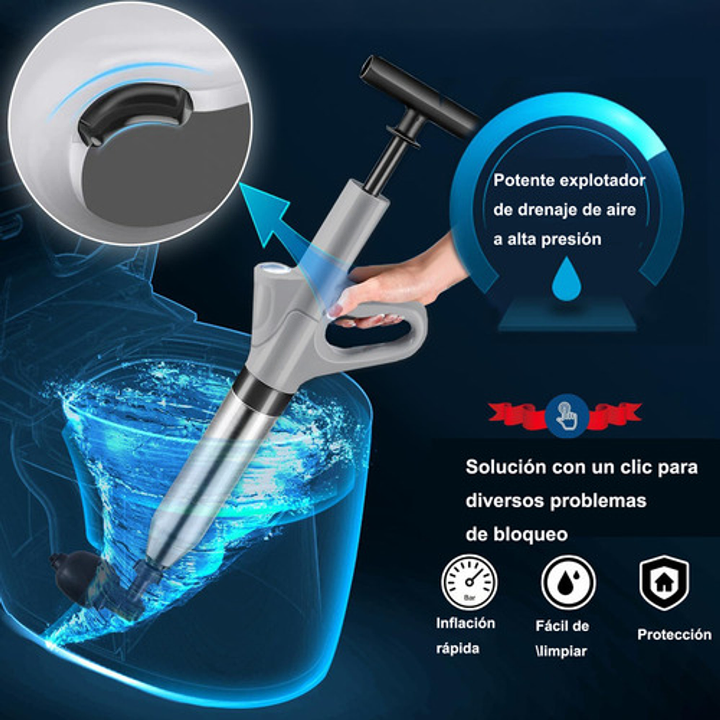 Dragado De Tuberías De Alta Presión, Destapador De Drenaje De Aire, Destapacaños Inodoro De Alta Presión, Destapa Caños Especializadas Para Baños, Lavabos, Tuberías Obstruidas 2