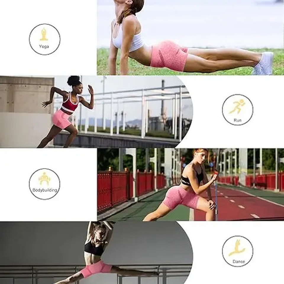 Pack 2 Calza Corta Deportiva Lisa, Push Up, Colores Surtidos 3