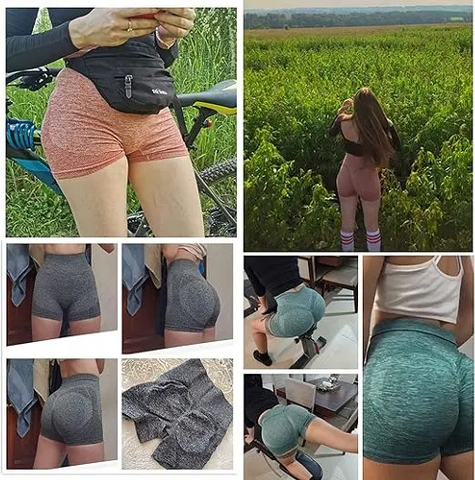 Pack 2 Calza Corta Deportiva Lisa, Push Up, Colores Surtidos 6