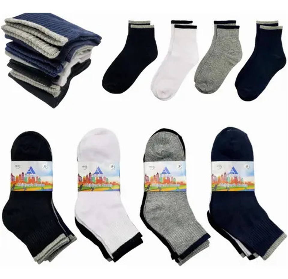 Pack 12 Calcetines De Niños Y Juvenil Deportes Y Colegio 1