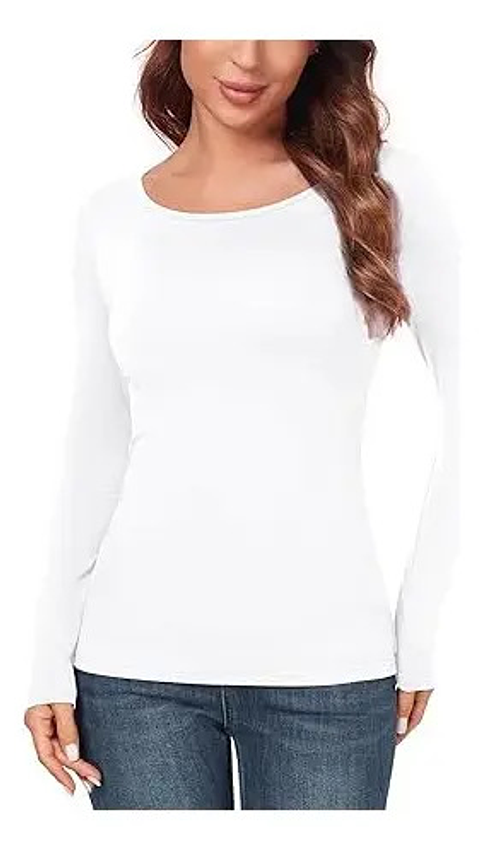 Pack 6 Camiseta De Mujer Manga Larga De Algodón.