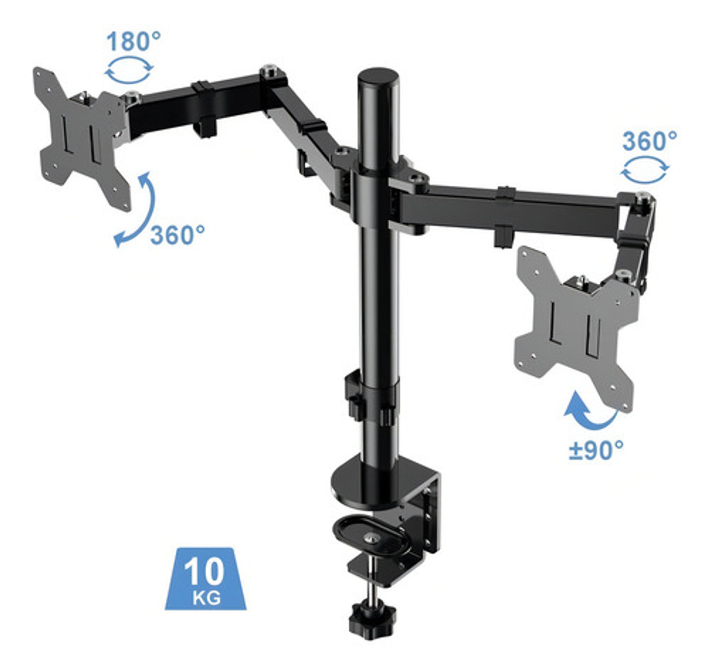 Brazo Soporte Monitor Base Para Monitor Dobl Alzador Monitor Color Negro 9