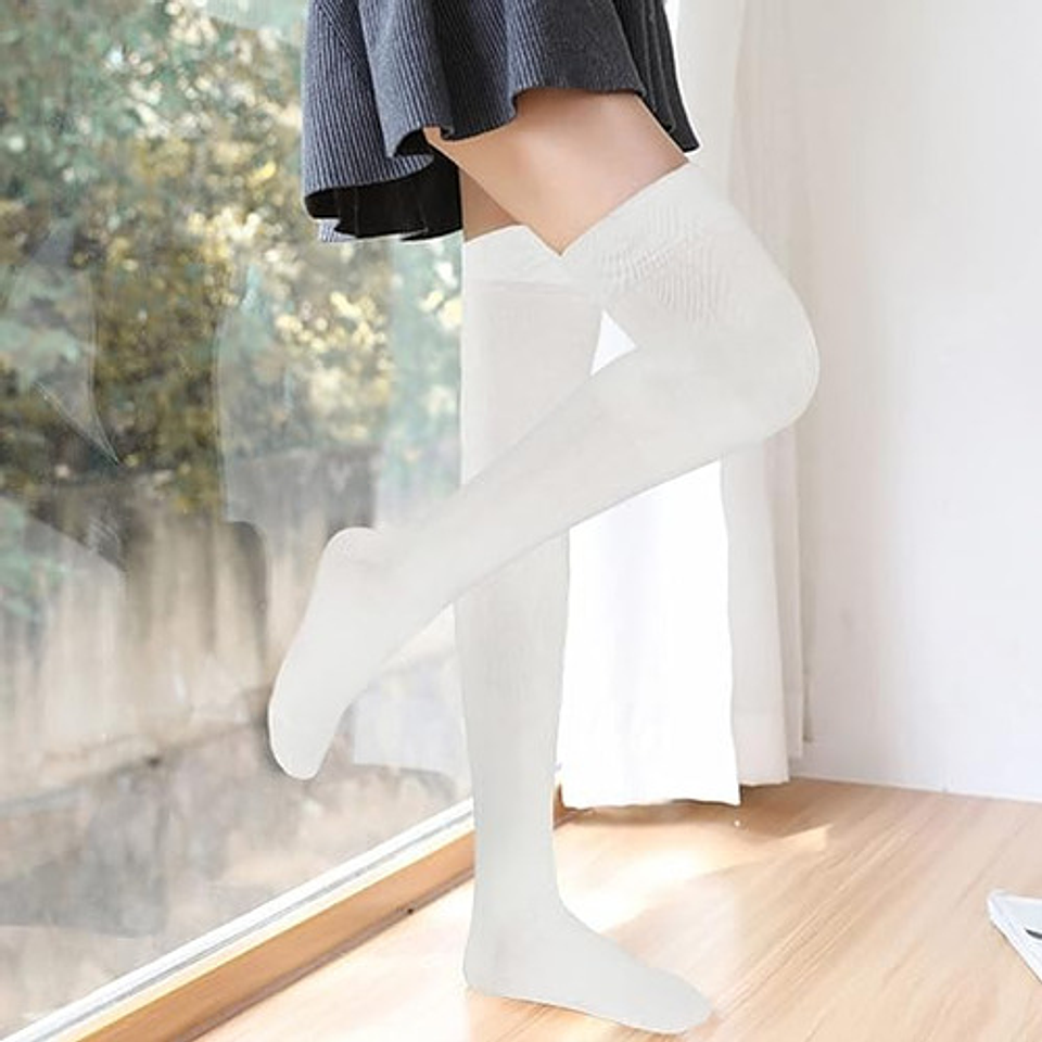 Pack 6 Pares Calcetas Largas, Bucaneras Escolares,7 Colores 17