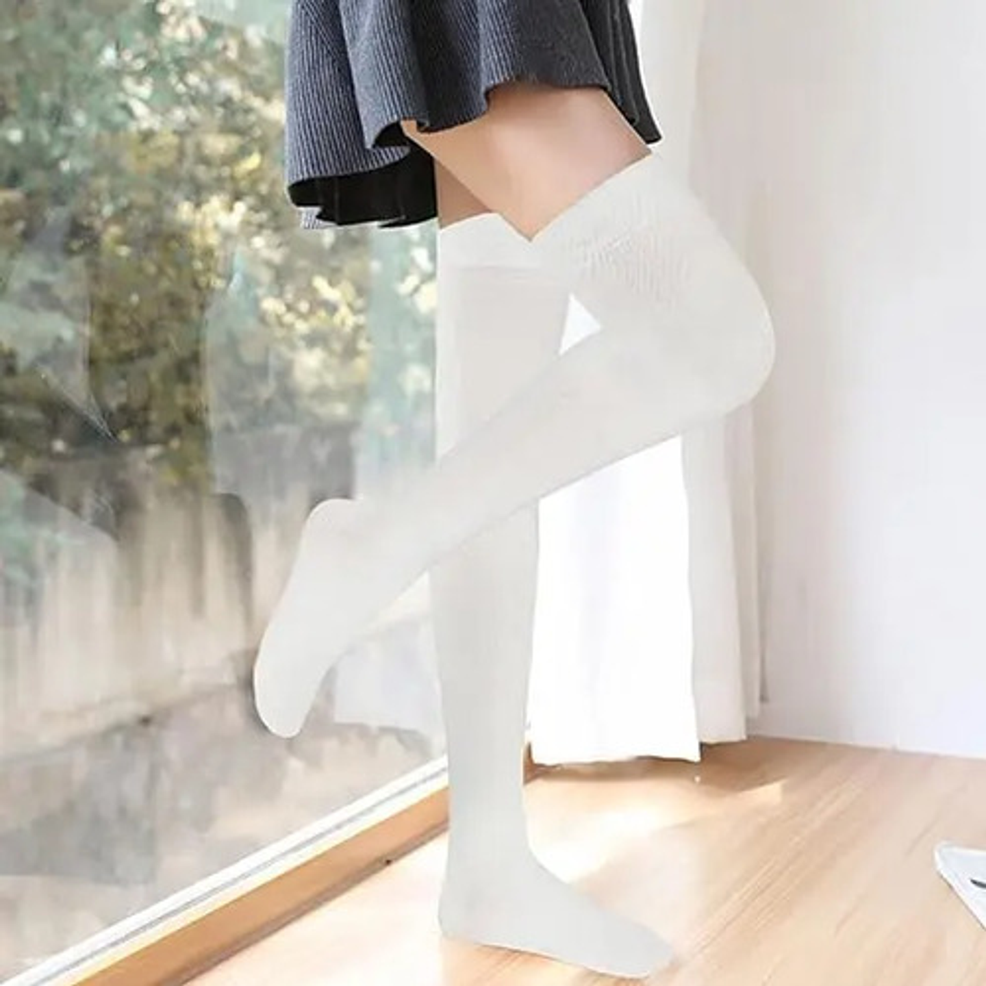 Pack 6 Pares Calcetas Largas, Bucaneras Escolares,7 Colores 37