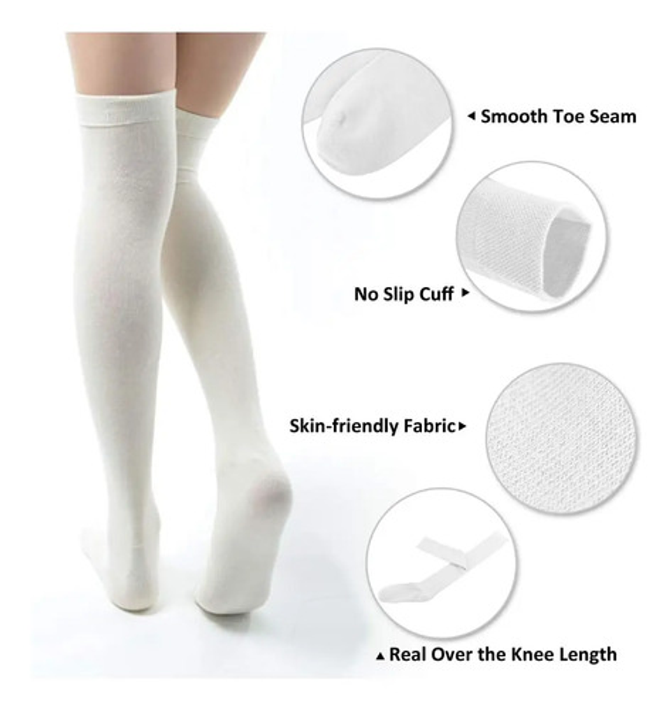 Pack 6 Pares Calcetas Largas, Bucaneras Escolares,7 Colores 42