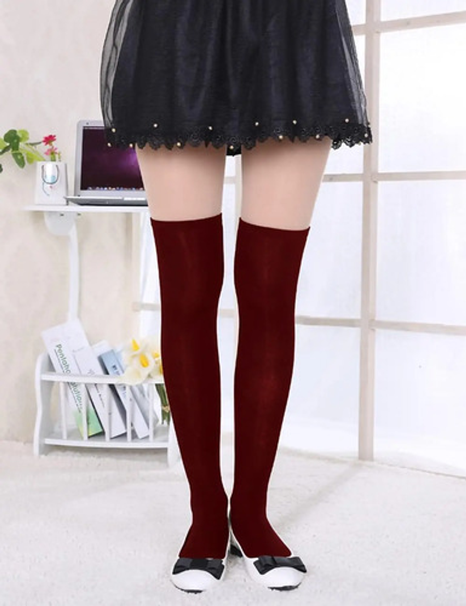 Pack 6 Pares Calcetas Largas, Bucaneras Escolares,7 Colores 53