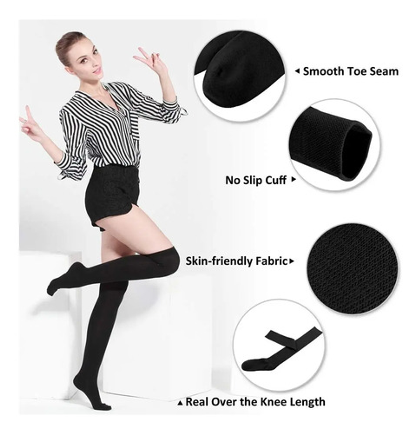 Pack 6 Pares Calcetas Largas, Bucaneras Escolares,7 Colores 62