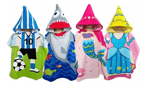 Pack 12 Toalla De Baño Playa Nadar Capucha Niños Diseños