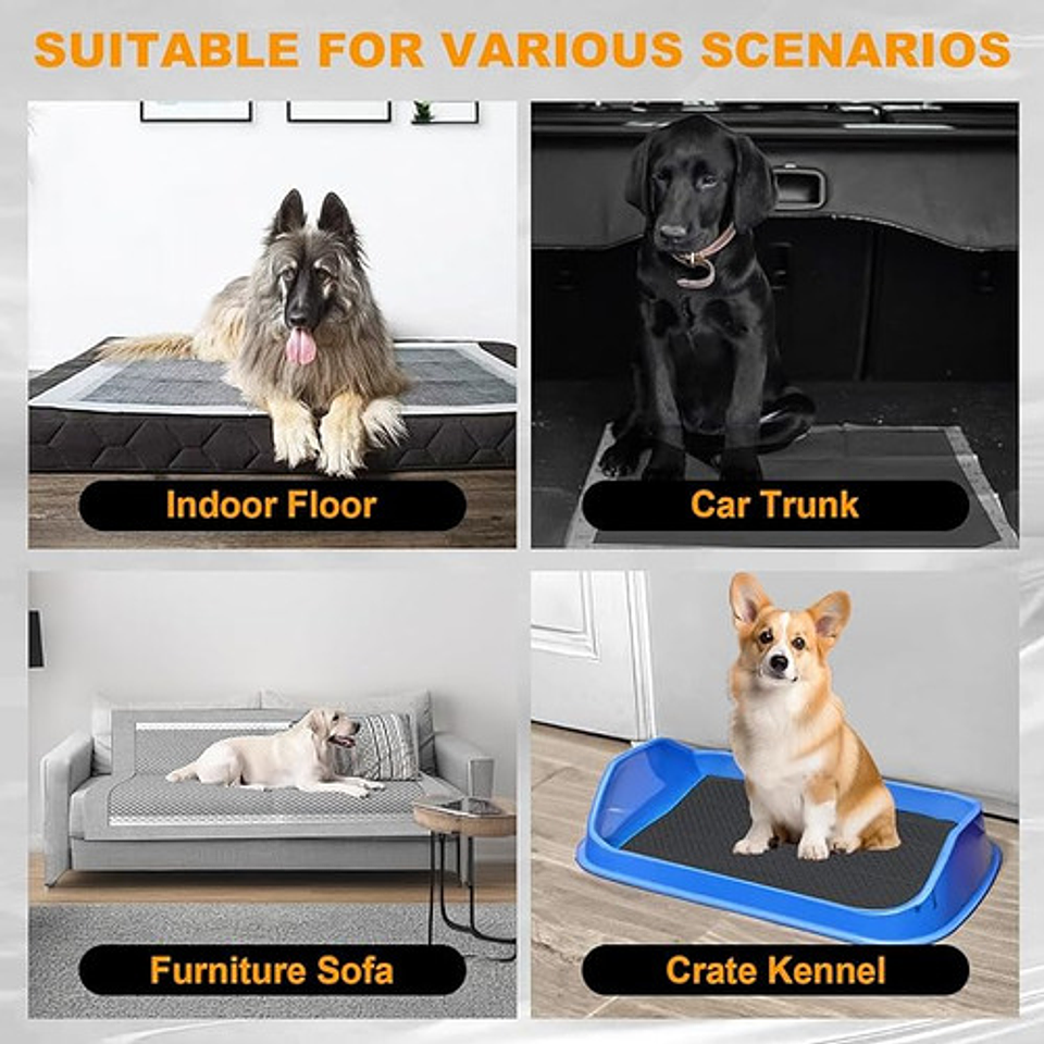 100 Pañales Tipo Sabanillas Mascotas Perros 60x90 Cms Negro 7