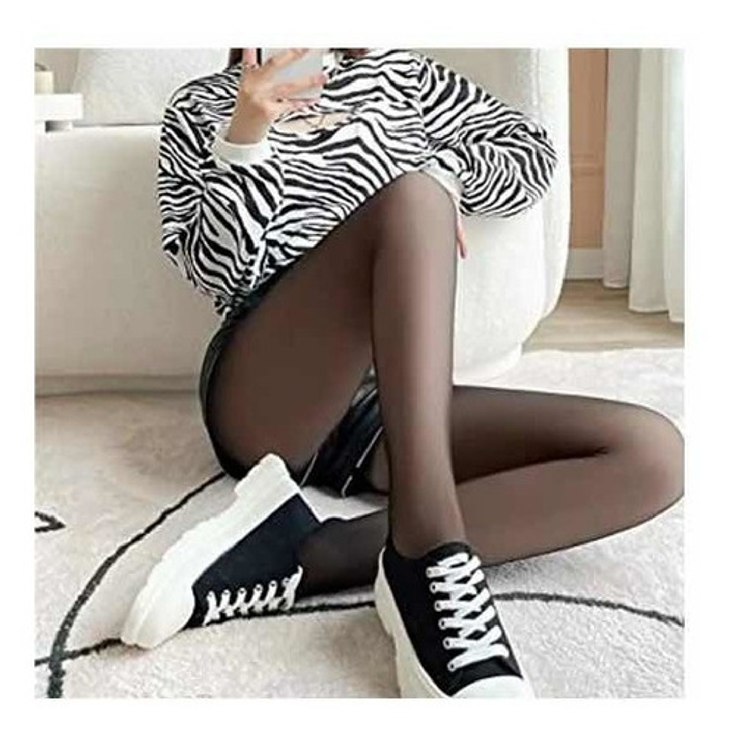 Calza Efecto Piel. Mujer Invierno Forro Piel S-xxl 9