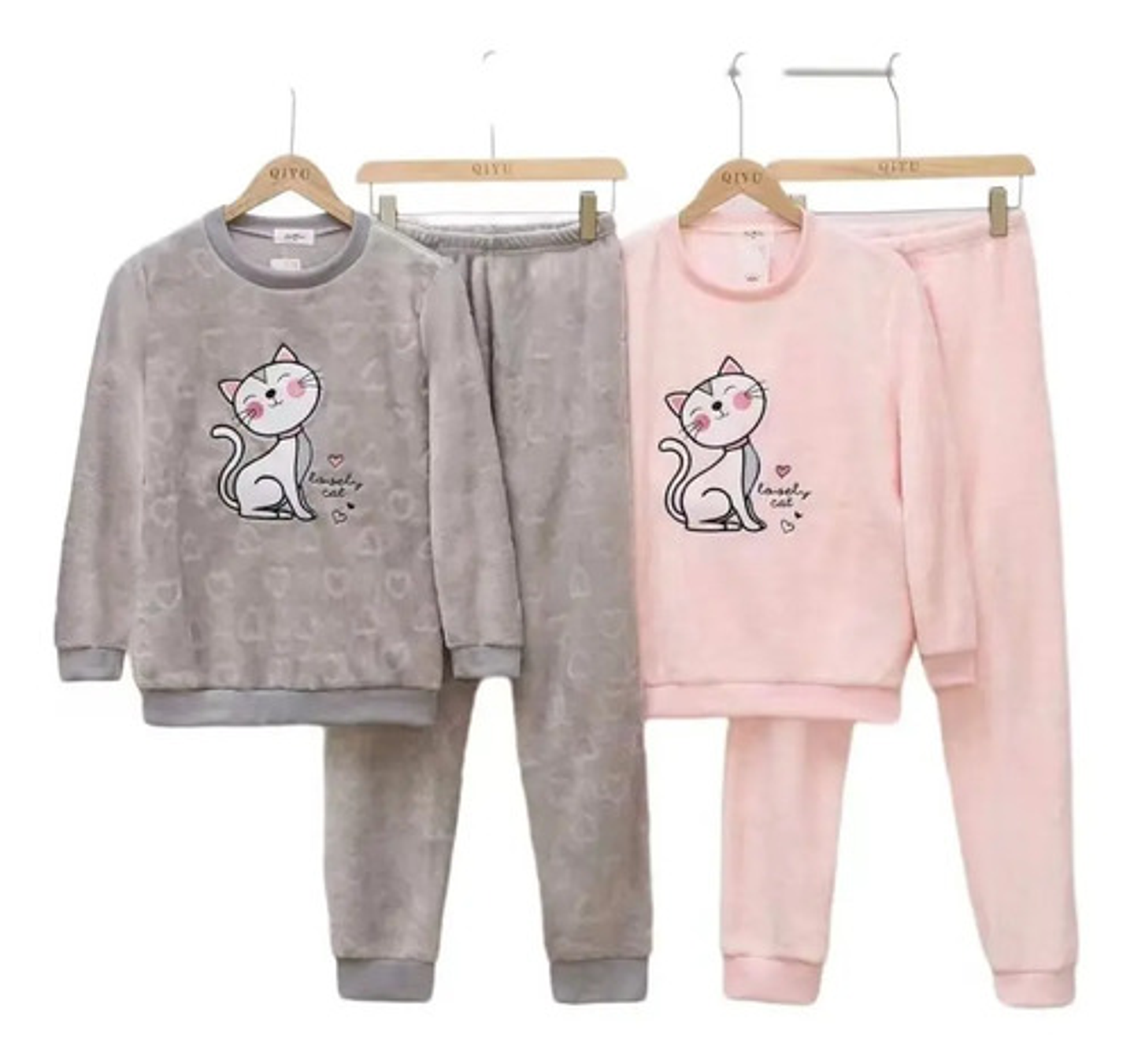 Pijama Mujer Gatito Invierno Micropolar 3 Colors- Nuevo 2022 6