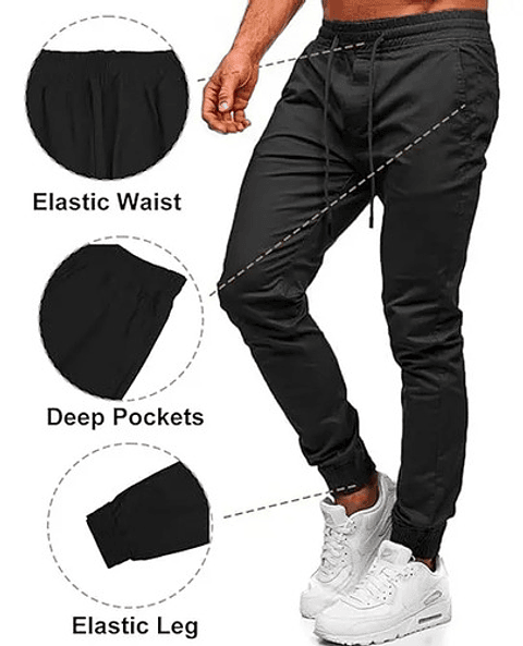 Pack 3 Pantalones Buzo Hombre Algodón. Jogger Fit Deportiv M