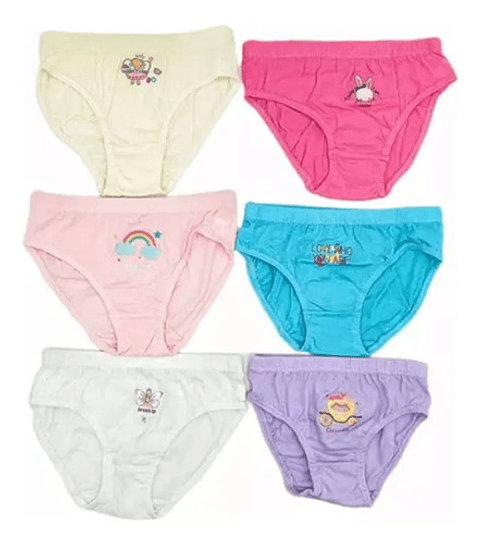 Pack 6 Calzones 100% Algodón Niña