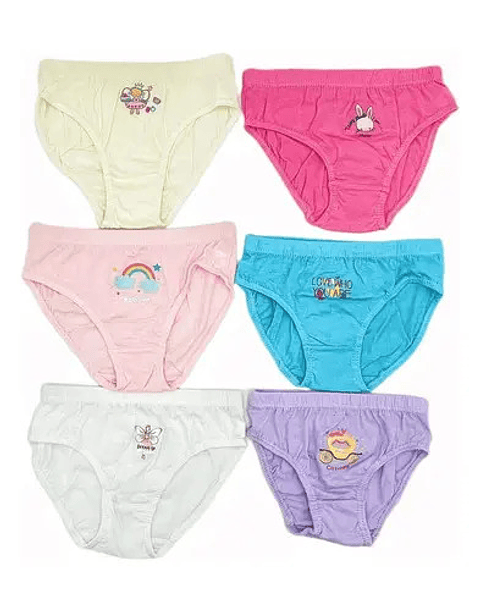 Pack 6 Calzones 100% Algodón Niña