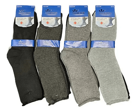 12 Parescalcetín Hombre Bambú Grueso Diabéticos Sin Costuras