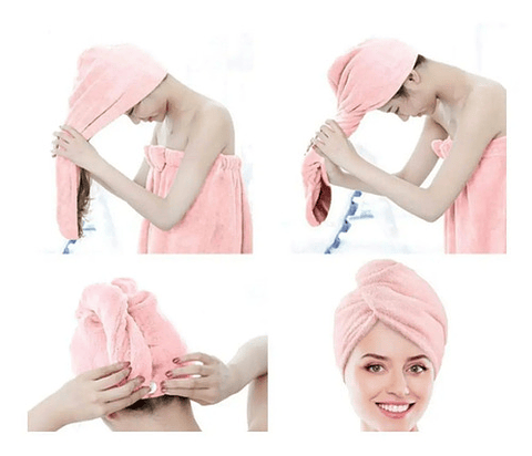 Toalla De Microfibra Turbante Cabello Secado Rapido