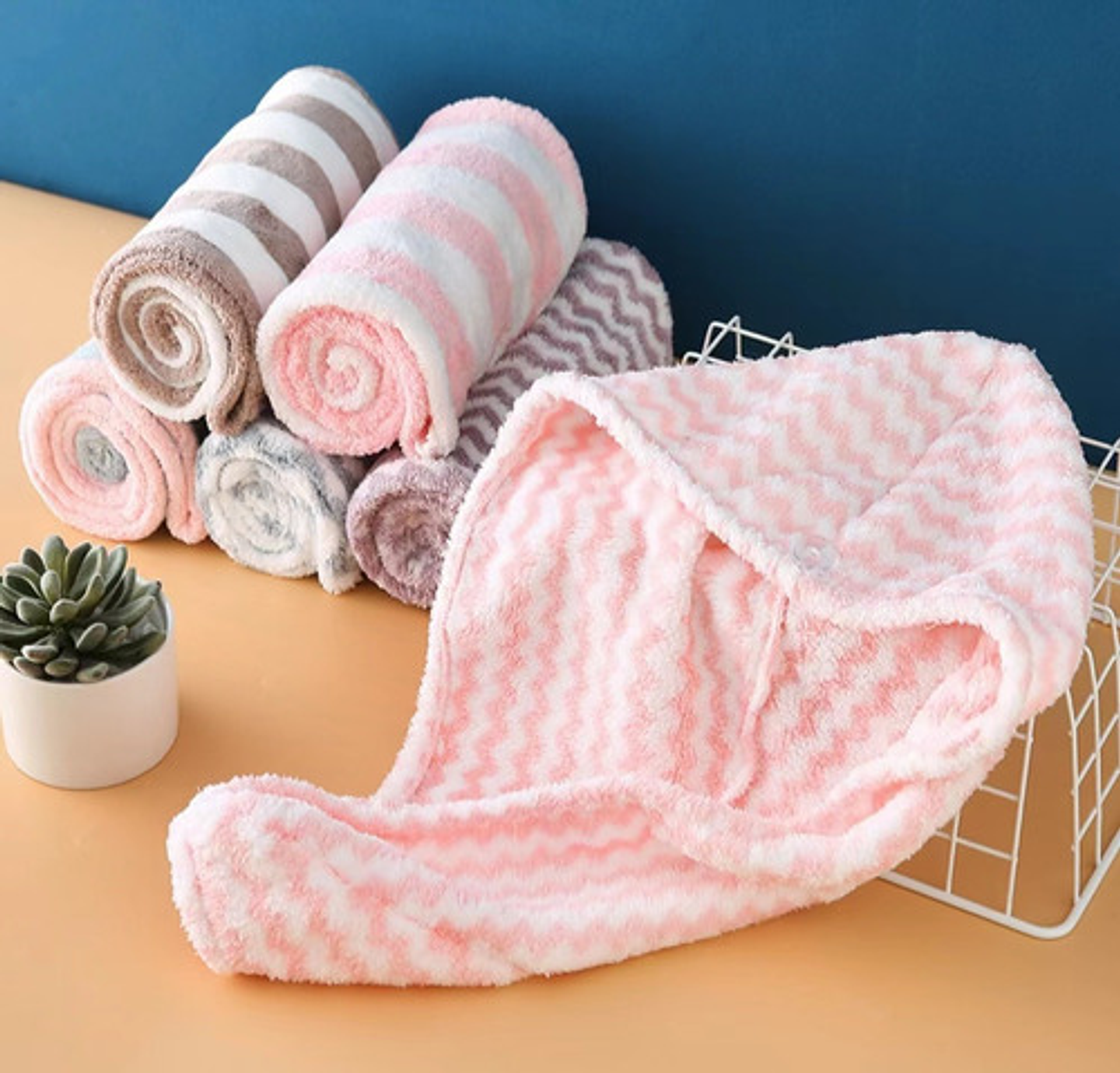 Toalla De Microfibra Turbante Cabello Secado Rapido 13