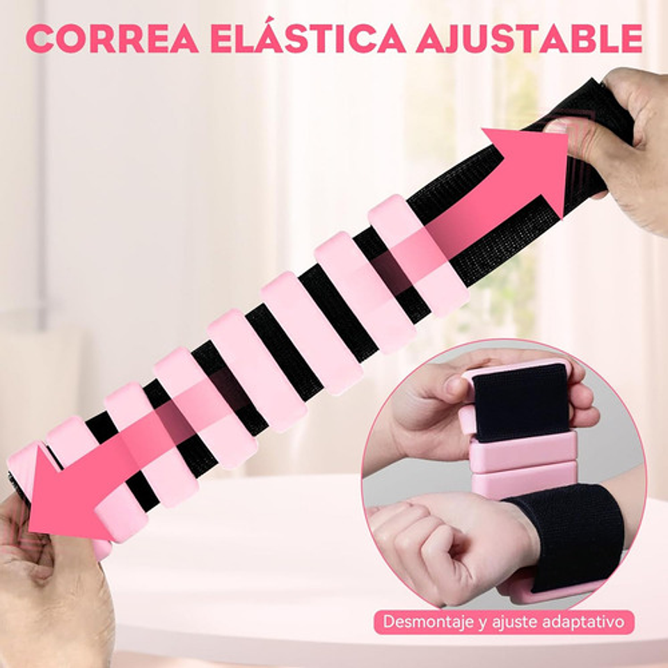 Kit 2 Brazaletes Pesas Para Tobillos Y Muñecas 2 Lbs Ajusta Rosa 4