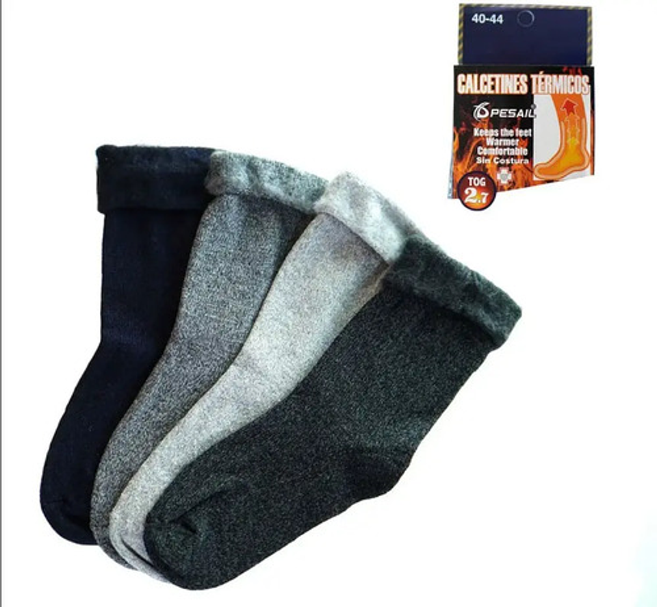 12 Pares Calcetine Ultra Termicos Suaves Cardado No Aprietan 1