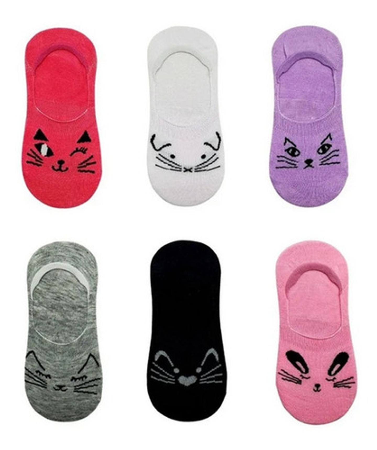 12 Pares Calceta Invisible Niña Algodón Y Bambú Animal 5