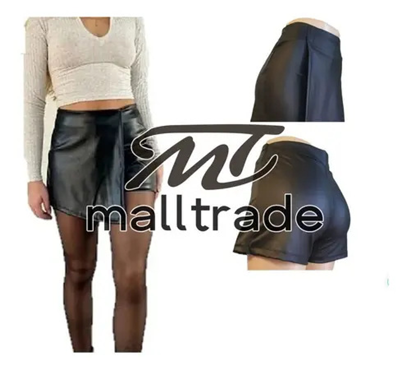 Mini Falda Short Mujer Lola. Eco Cuero Confeccion Nacional 5